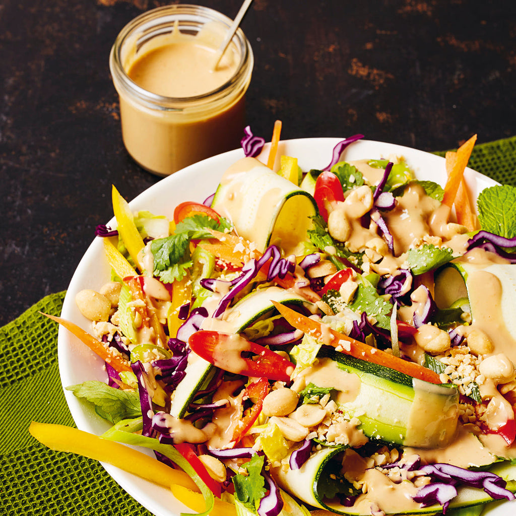 Rainbow Salad Recipe with Satay Dressing | Pip & Nut