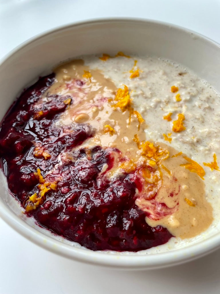  Quick Creamy Porridge with Berry & Orange Compote 