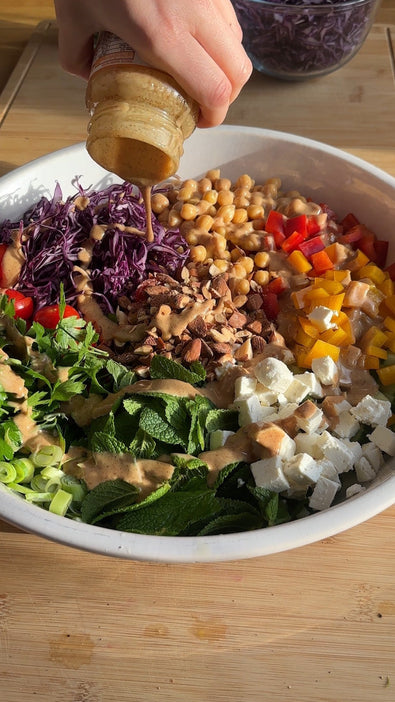 Creamy Almond Butter Rainbow Salad