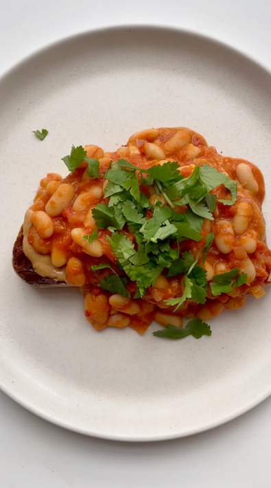 Savoury Peanut Butter Breakfast Beans