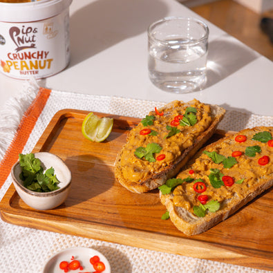 Peanut Butter, Chilli, Lime and Coriander on Toast