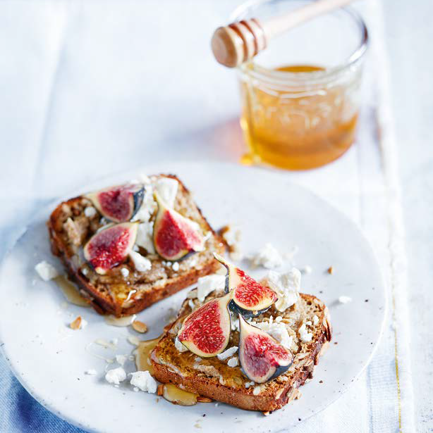  Fig, Goat's Cheese and Almond Butter with Honey Toast 