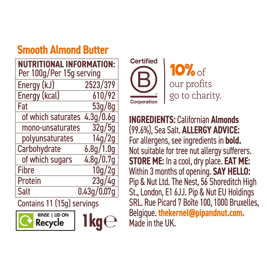 Smooth Almond Butter 1kg