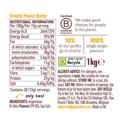 Smooth Peanut Butter 1kg
