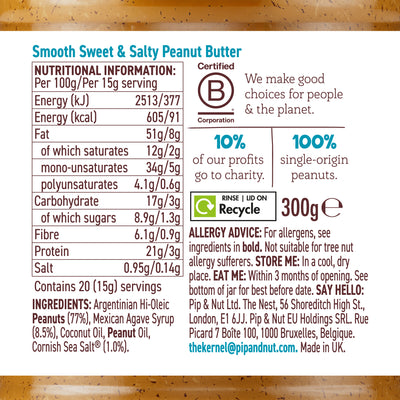 Sweet & Salty Smooth Peanut Butter 300g